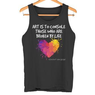ゴッホ アート引用 ブロークンライフ アーティスト インスピレーション ハート バイブ 長袖tシャツ タンクトップ - Kawaiitshirt