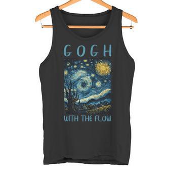 ゴッホ ゴッホ 流れる星月夜 美術史 駄洒落ユーモア タンクトップ - Kawaiitshirt