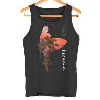 サーファーガール カリフォルニア サンセット ビーチ サーフガール タンクトップ - Kawaiitshirt