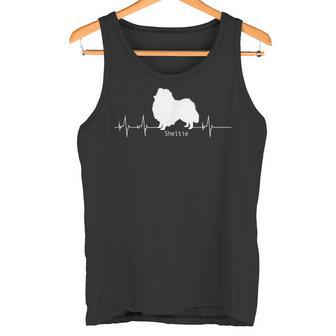 シェルティハートビートドッグデザイン シェルティギフト タンクトップ - Kawaiitshirt