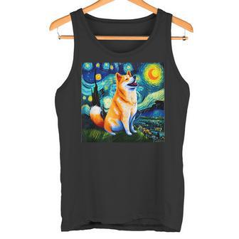 シバイヌ 面白いtシャツ 柴犬 犬 ゴッホ 星月夜 かわいい メンズ 子供 おもしろ 服 グッズ ネタ タンクトップ - Kawaiitshirt