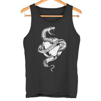 スネークラップアラウンドアップル タトゥーアート タンクトップ - Kawaiitshirt