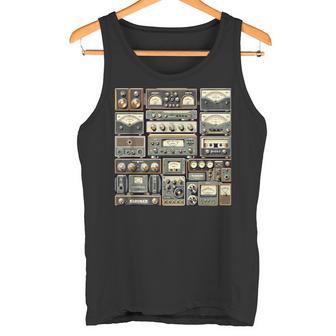 セットアップ ヴィンテージ オーディオ Hifi サウンドシステム ミックスメディア コラージュ タンクトップ - Kawaiitshirt
