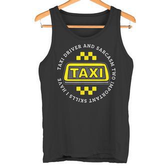 タクシードライバーと皮肉キャブ運転 面白いタクシードライバー タンクトップ - Kawaiitshirt
