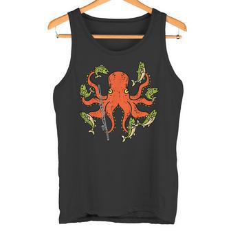 タコ釣り 面白い釣りフィアマンアングラーメンズ レディース キッズ タンクトップ - Kawaiitshirt