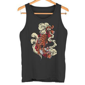 タトゥースタイル 伝統的な日本の虎 中国新年 タンクトップ - Kawaiitshirt