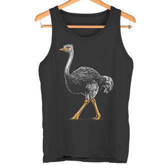 ダチョウ ポートレート 動物 モチーフ 描画 鳥 アート 長袖tシャツ タンクトップ - Kawaiitshirt