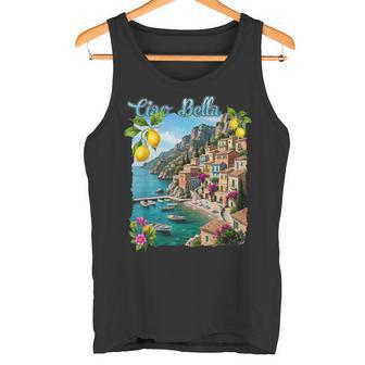 チャオ・ア・ベラ イタリア アマルフィ海岸 ポジターノ地中海 タンクトップ - Kawaiitshirt
