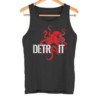デトロイト ダウンタウン モーターシティ タコ クラーケン お土産 ホッケー タンクトップ - Kawaiitshirt