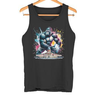 トゥールーズラグビー水彩 タンクトップ - Kawaiitshirt