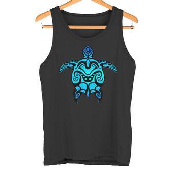 トライバル ハワイアン マオリ 太陽 ウミガメ 両面 タンクトップ - Kawaiitshirt