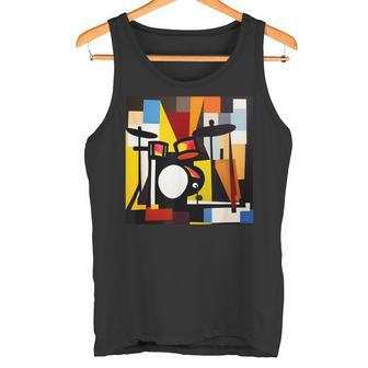ドラムモチーフ カラフル シルエット 楽器 ドラマー タンクトップ - Kawaiitshirt
