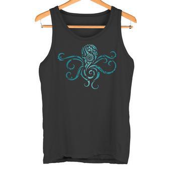 ハワイ トライバル オクトパス トカゲ ハワイアン タコ好き タンクトップ - Kawaiitshirt