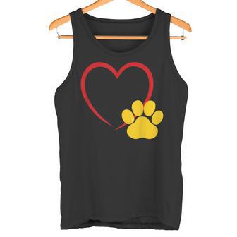 ハートと猫の足跡 – ミニマルな猫愛アート タンクトップ - Kawaiitshirt