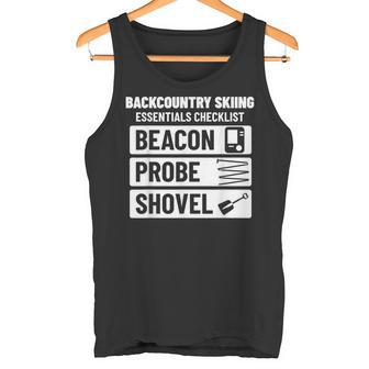 バックカントリースキー エッセンシャルチェックリスト ゲレンデ外スキーヤー用 タンクトップ - Kawaiitshirt