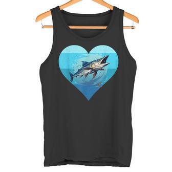 バラクーダ レトロ ハート バラクーダ 釣り 海水魚好き タンクトップ - Kawaiitshirt
