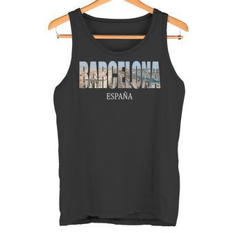 バルセロナ スペイン ジャージ バルセロナ エスパーニャ ヴィンテージ お土産 タンクトップ - Kawaiitshirt