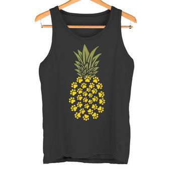 パイナップル猫の肉球プリント タンクトップ - Kawaiitshirt