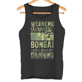 ビールを飲むチャンスのある週末予報盆栽 タンクトップ - Kawaiitshirt