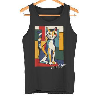 ピカソ猫 – ヴィンテージキュビズムアート風デザイン タンクトップ - Kawaiitshirt