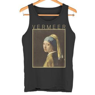 フェルメール 真珠の耳飾りの少女 面白いtシャツ 絵画 アート メンズ 面白い 服 美術 グッズ 油彩画 長袖tシャツ タンクトップ - Kawaiitshirt