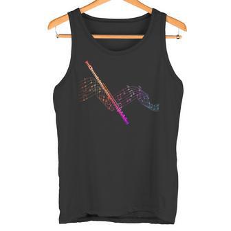 フルート用のフルート付きのカラフルな譜面。 タンクトップ - Kawaiitshirt