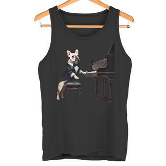 フレンチブルドッグ シャツ 音楽愛好家 ピアノ奏者 ピアニスト 犬 タンクトップ - Kawaiitshirt