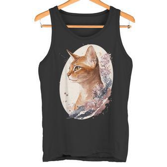 フローラル アビシニアンキャット 日本桜猫 犬種 タンクトップ - Kawaiitshirt