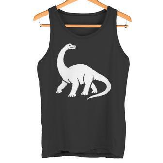 ブラキオサウルス ミニマリスト 恐竜 黒と白 タンクトップ - Kawaiitshirt