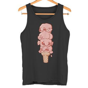 ブロブフィッシュ アイス クリーム、面白いブロブフィッシュ タンクトップ - Kawaiitshirt