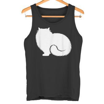 ペルシャ猫のふわふわした座り姿 Persian Cat Fluffyittingilhouette タンクトップ - Kawaiitshirt