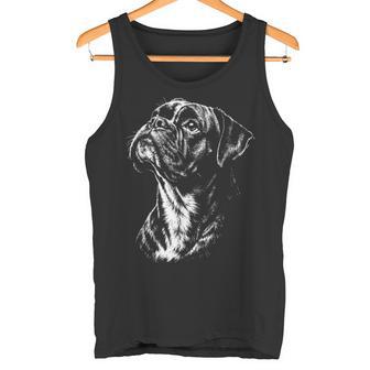 ボクサー 犬 ポートレート 白黒 タンクトップ - Kawaiitshirt