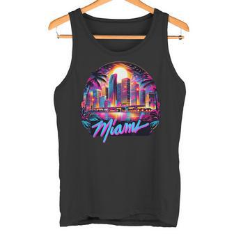 マイアミ シティ メンズ フロリダ 鮮やかな カラフル お土産 マイアミ タンクトップ - Kawaiitshirt