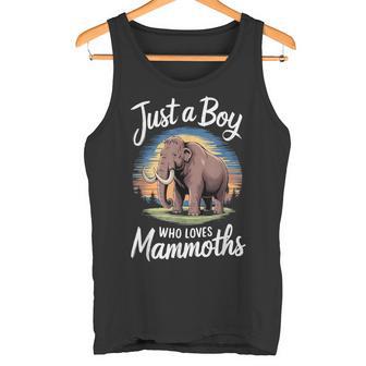 マンモスが大好きな少年 アイスアニマルファン キッズマンモス タンクトップ - Kawaiitshirt