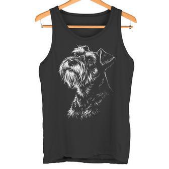 ミニチュアシュナウザー ポートレート 黒と白の犬好き タンクトップ - Kawaiitshirt