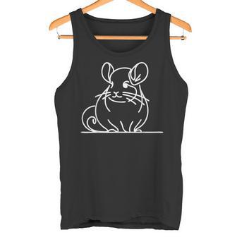 ミニマリスト チンチラ ラインアート シンプル ペット デッサン タンクトップ - Kawaiitshirt