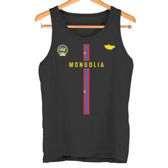 モンゴル国旗、モンゴルのシルエットマップ、国章 タンクトップ - Kawaiitshirt