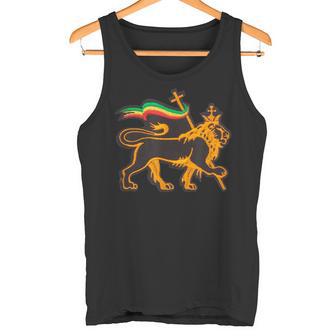 ユダのラスタライオン ユダヤ教のプライド エチオピアとキリスト教徒 タンクトップ - Kawaiitshirt