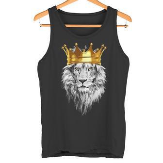 ライオンファンのための王冠を持つライオン タンクトップ - Kawaiitshirt