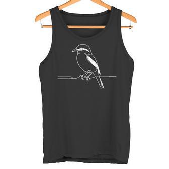 ラインアート 鳥・鳥類学者 ノーザンモズ タンクトップ - Kawaiitshirt