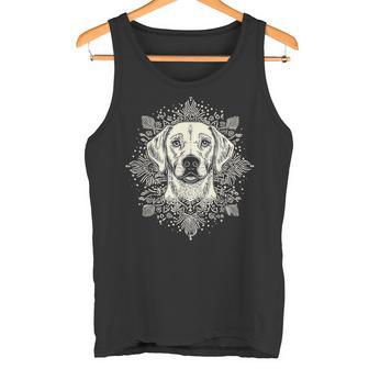 ラブラドールレトリバー 犬 モチーフ ペット 曼荼羅 ラブラドールレトリバー タンクトップ - Kawaiitshirt