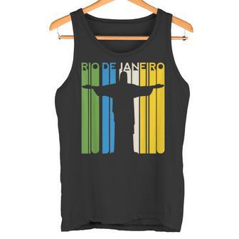 リオデジャネイロ ブラジル レトロ ビーチ ブラジルの像 サンパウロ タンクトップ - Kawaiitshirt