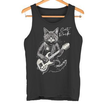 ロック・キャット I ギターを弾く猫 タンクトップ - Kawaiitshirt