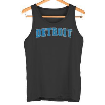 ヴィンテージデトロイトメンズデトロイトレディースレトロブルーtシャツ デトロイト タンクトップ - Kawaiitshirt