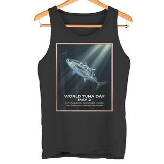 ヴィンテージブルーフィンツナ 5月2日世界デー タンクトップ - Kawaiitshirt