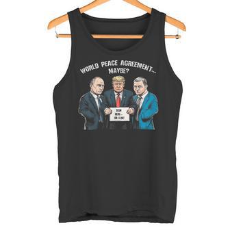 世界平和協定 トランプ プーチン ゼレンスキー ウクライナ ユーモア タンクトップ - Kawaiitshirt