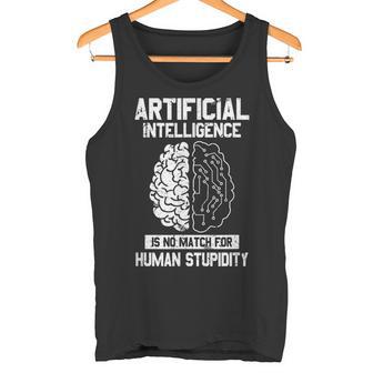 人工知能マッチ 人間の愚かさ Ai Tech ジョーク タンクトップ - Kawaiitshirt