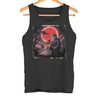 侍忍者 猫戦士 墨絵 Ufo 浮世絵f 日本語 タンクトップ - Kawaiitshirt