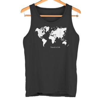 冒険的な探検家 Travel Is Life タンクトップ - Kawaiitshirt