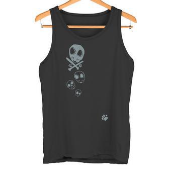 和ポップ 猫ドクロ タンクトップ - Kawaiitshirt